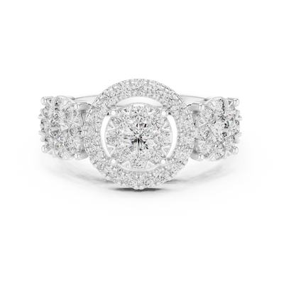 Avelisse Round Halo Cluster Diamond Ring