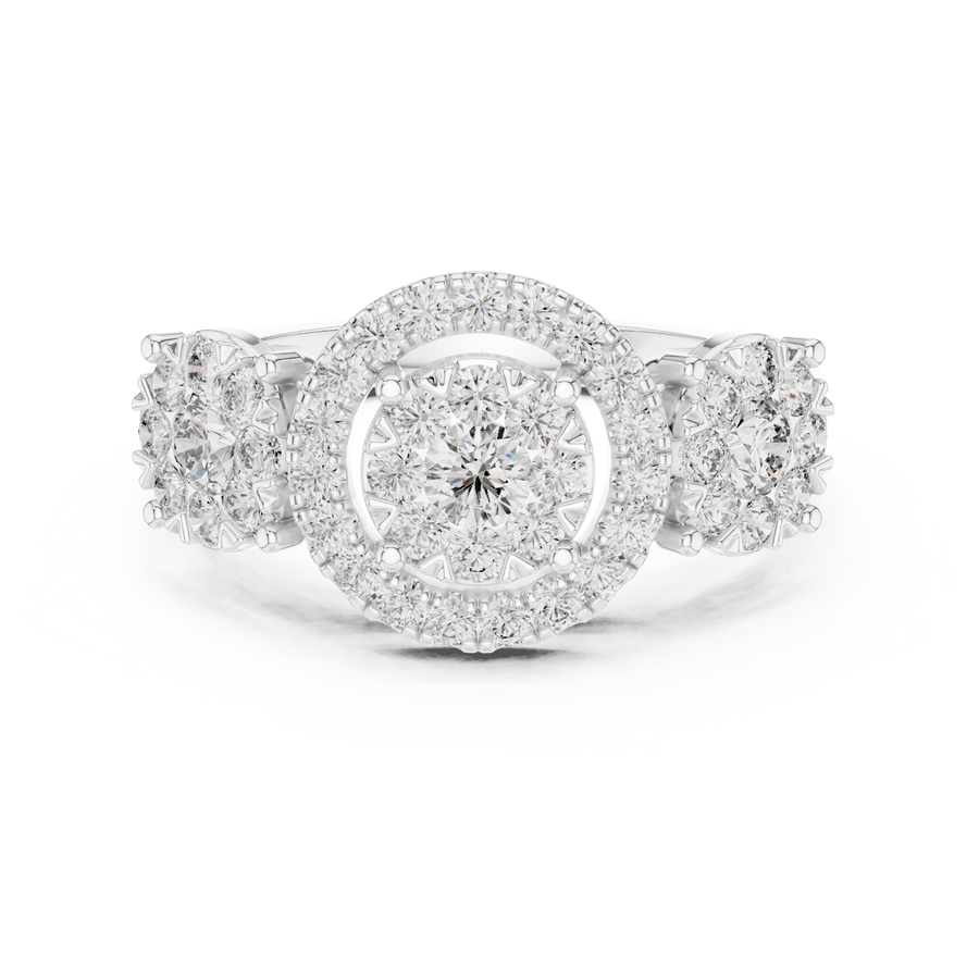 Avelisse Round Halo Cluster Diamond Ring