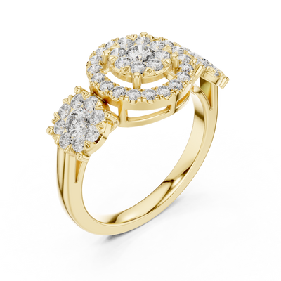 Avelisse Round Halo Cluster Diamond Ring