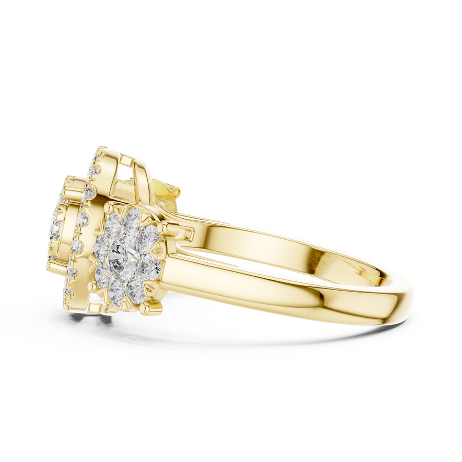 Avelisse Round Halo Cluster Diamond Ring