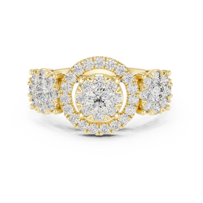 Avelisse Round Halo Cluster Diamond Ring