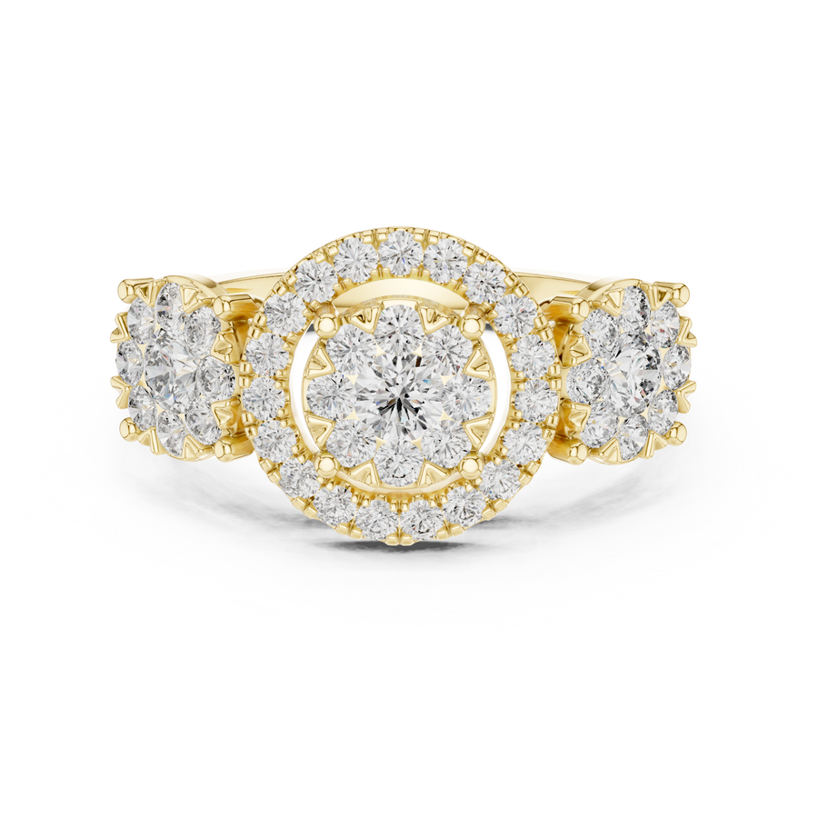 Avelisse Round Halo Cluster Diamond Ring