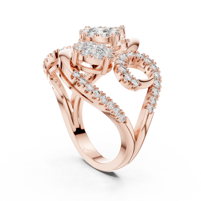 Rosavienne Triple Cluster Diamond Ring