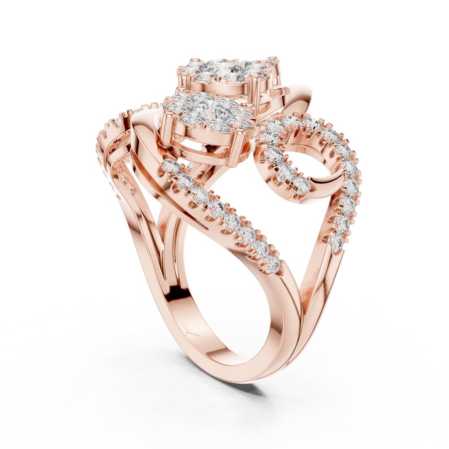 Rosavienne Triple Cluster Diamond Ring