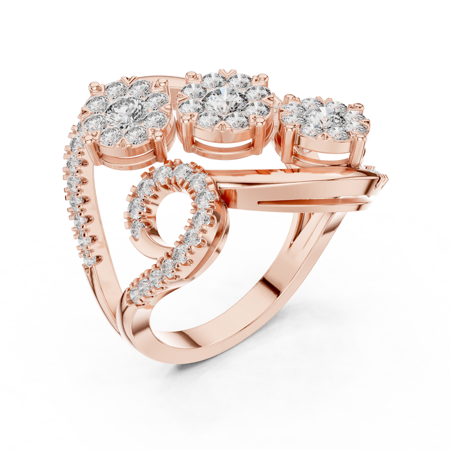 Rosavienne Triple Cluster Diamond Ring