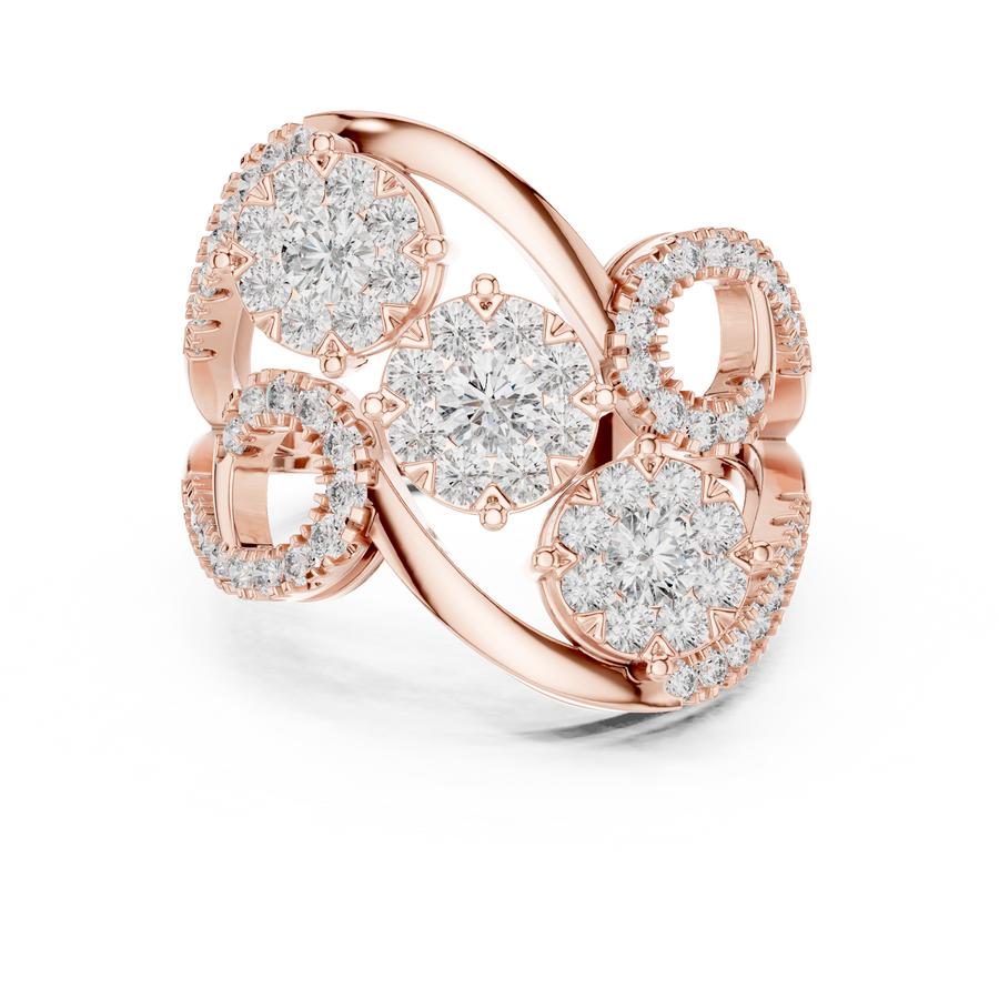 Rosavienne Triple Cluster Diamond Ring