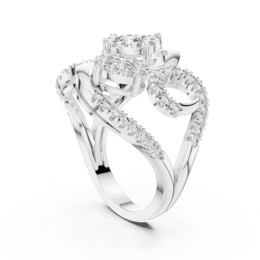 Rosavienne Triple Cluster Diamond Ring