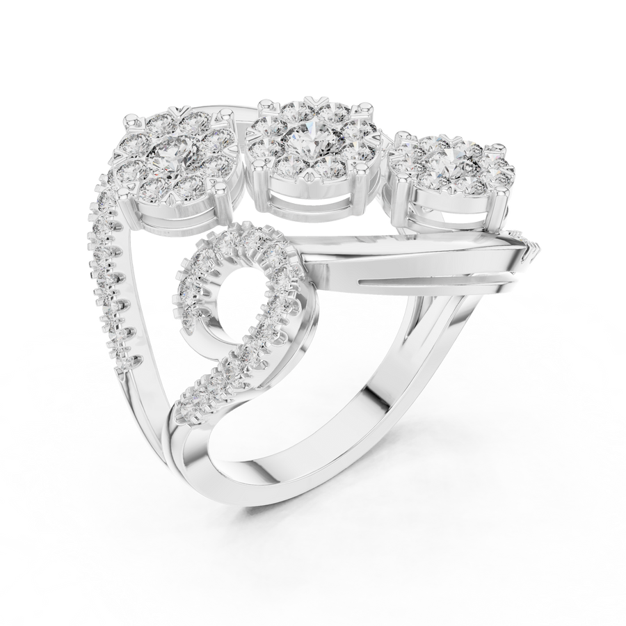 Rosavienne Triple Cluster Diamond Ring