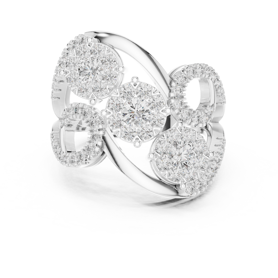 Rosavienne Triple Cluster Diamond Ring