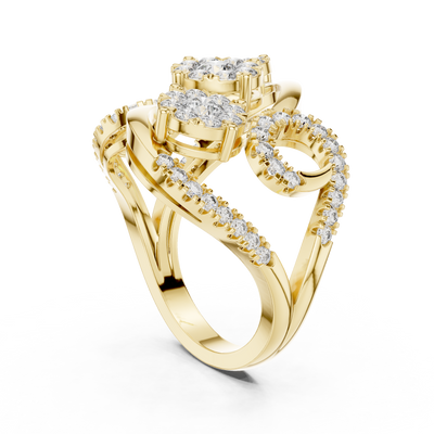 Rosavienne Triple Cluster Diamond Ring