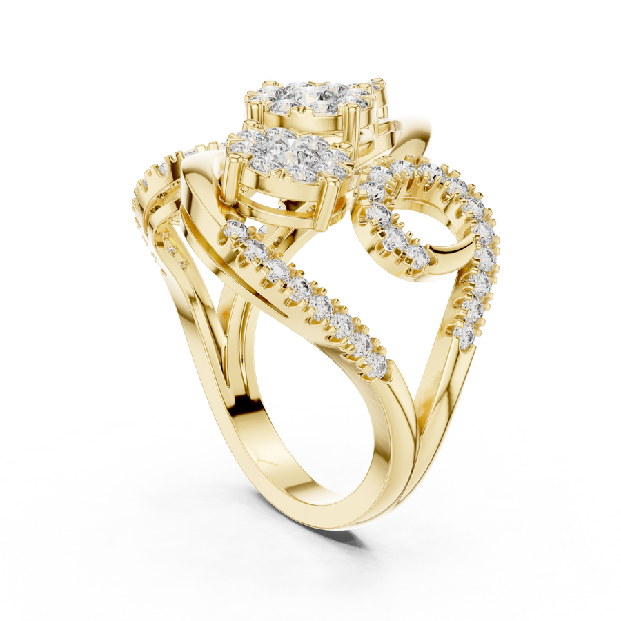 Rosavienne Triple Cluster Diamond Ring