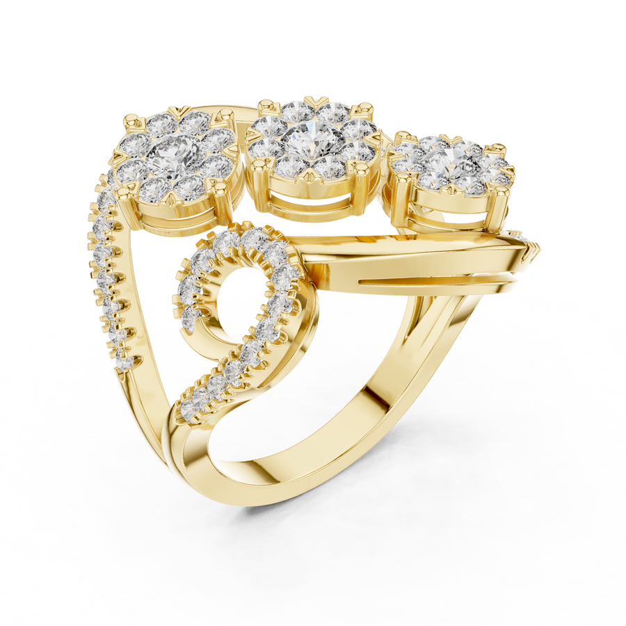 Rosavienne Triple Cluster Diamond Ring