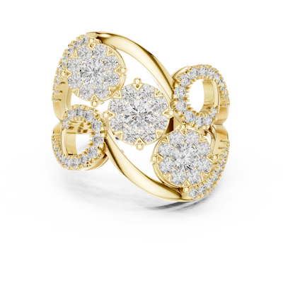 Rosavienne Triple Cluster Diamond Ring