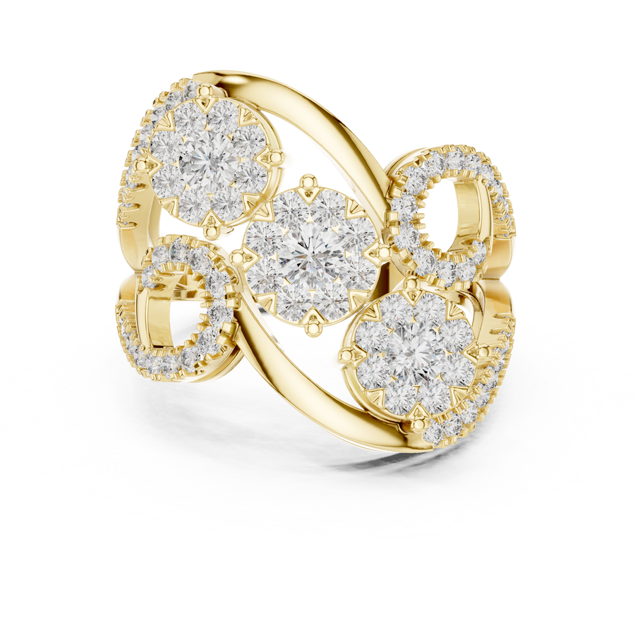 Rosavienne Triple Cluster Diamond Ring