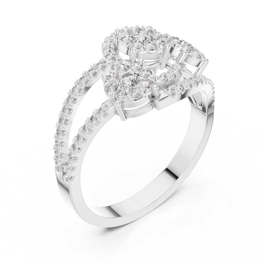 Valerienne Double Halo  Diamond Ring