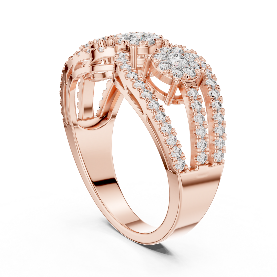 Celestienne Double Oval Cluster  Diamond Ring