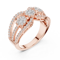 Celestienne Double Oval Cluster  Diamond Ring
