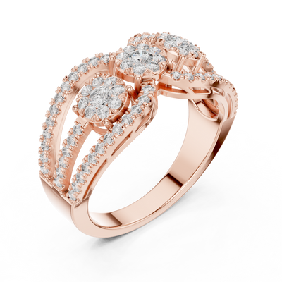 Celestienne Double Oval Cluster  Diamond Ring