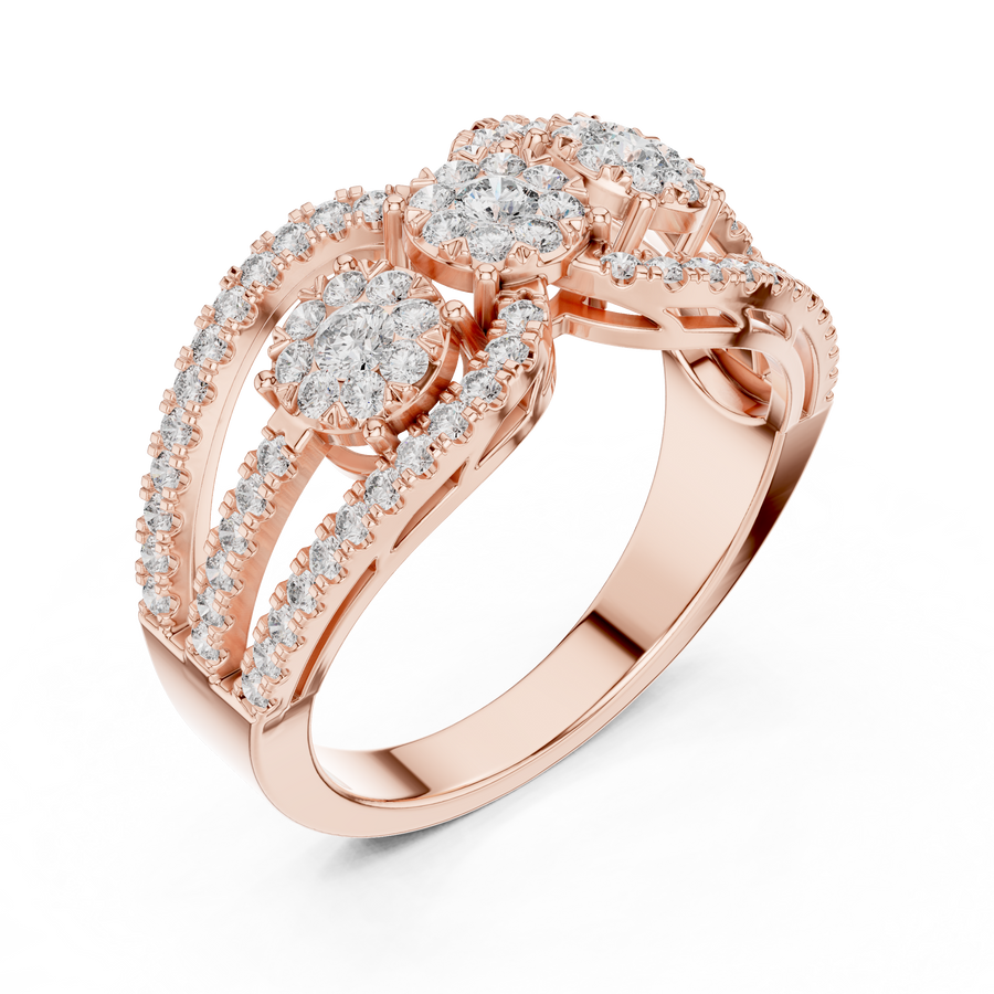 Celestienne Double Oval Cluster  Diamond Ring