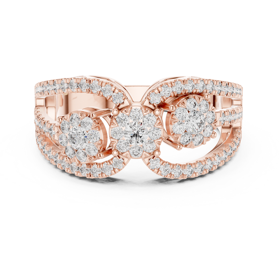 Celestienne Double Oval Cluster  Diamond Ring