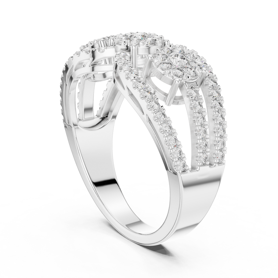 Celestienne Double Oval Cluster  Diamond Ring