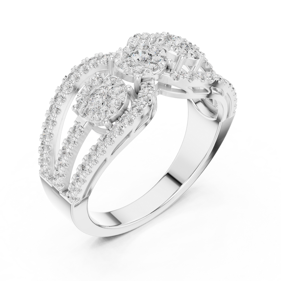 Celestienne Double Oval Cluster  Diamond Ring