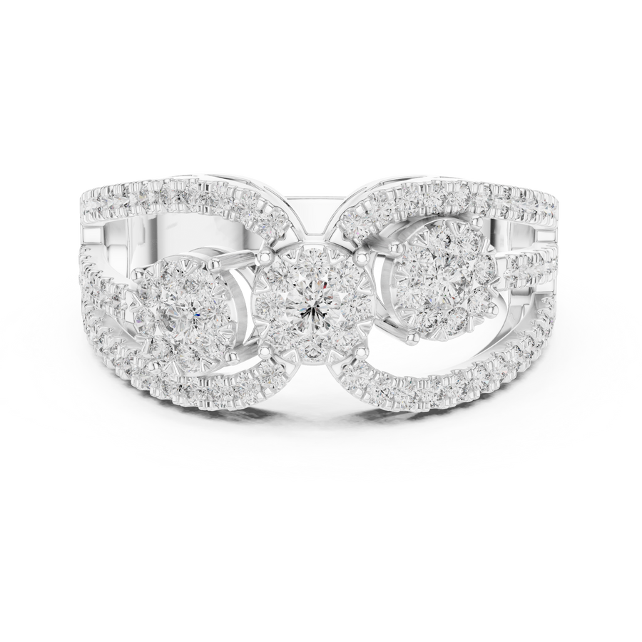 Celestienne Double Oval Cluster  Diamond Ring