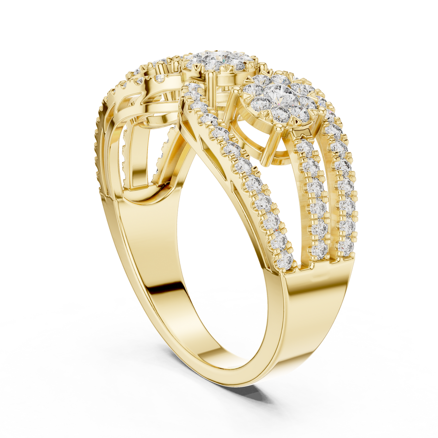 Celestienne Double Oval Cluster  Diamond Ring
