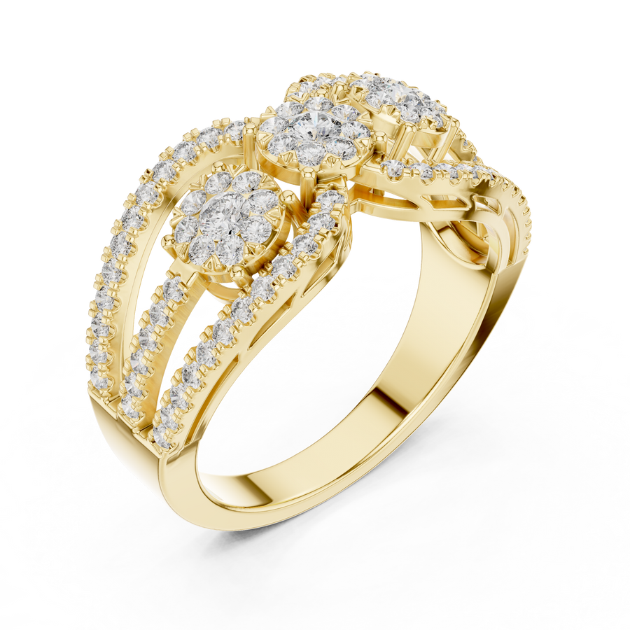 Celestienne Double Oval Cluster  Diamond Ring