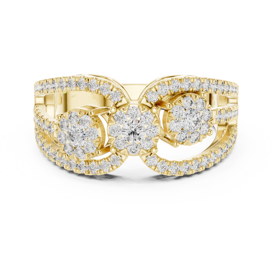 Celestienne Double Oval Cluster  Diamond Ring