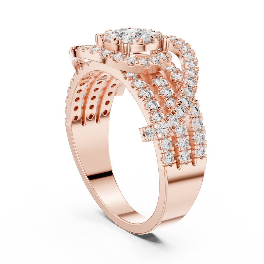 Varellienne Triple-Stone Pavé  Diamond Ring
