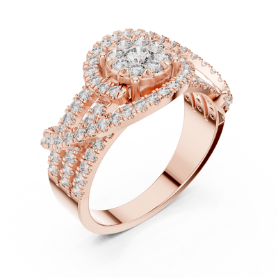 Varellienne Triple-Stone Pavé  Diamond Ring