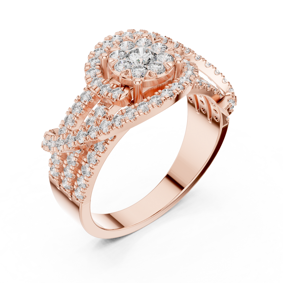 Varellienne Triple-Stone Pavé  Diamond Ring