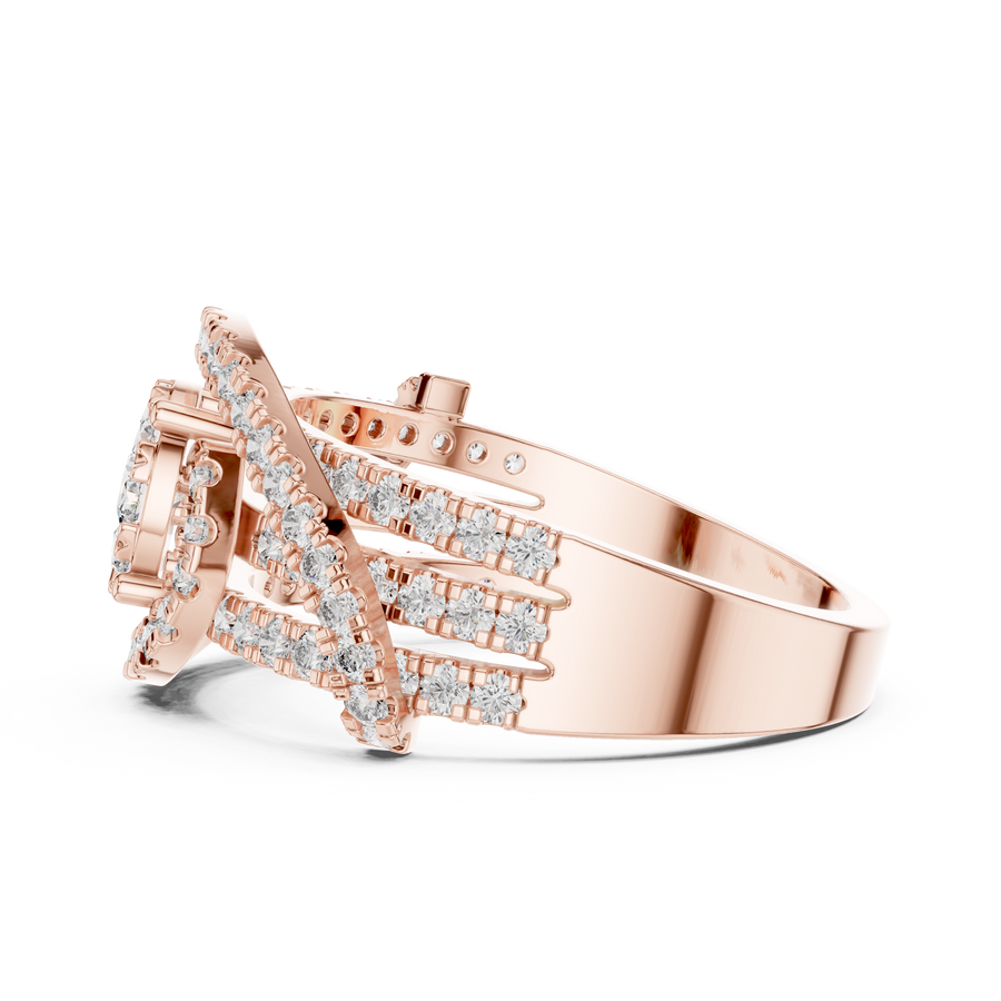 Varellienne Triple-Stone Pavé  Diamond Ring