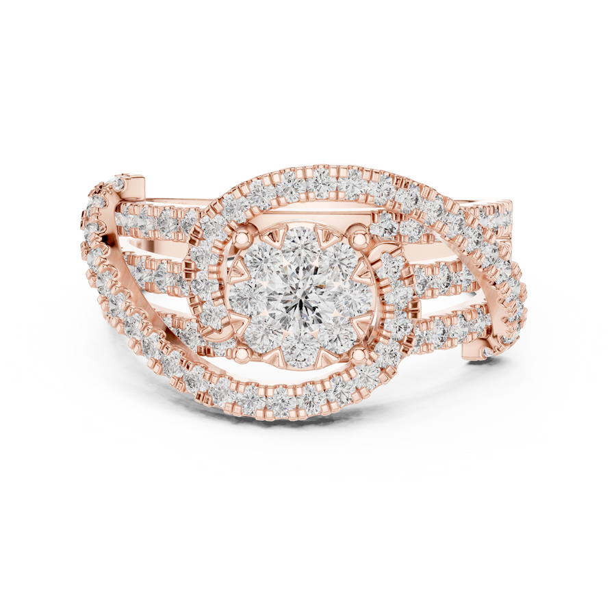 Varellienne Triple-Stone Pavé  Diamond Ring