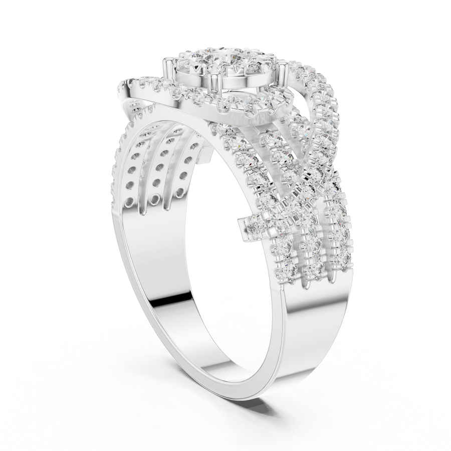 Varellienne Triple-Stone Pavé  Diamond Ring