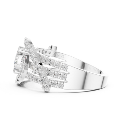 Varellienne Triple-Stone Pavé  Diamond Ring