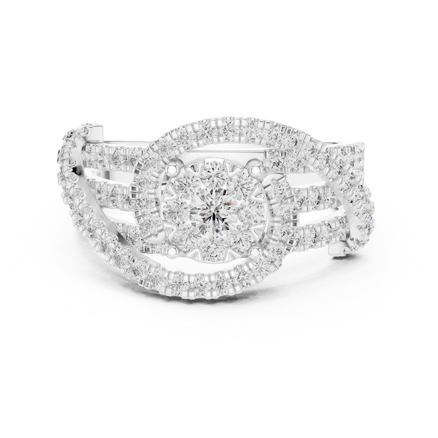 Varellienne Triple-Stone Pavé  Diamond Ring