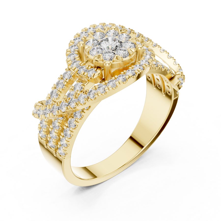 Varellienne Triple-Stone Pavé  Diamond Ring