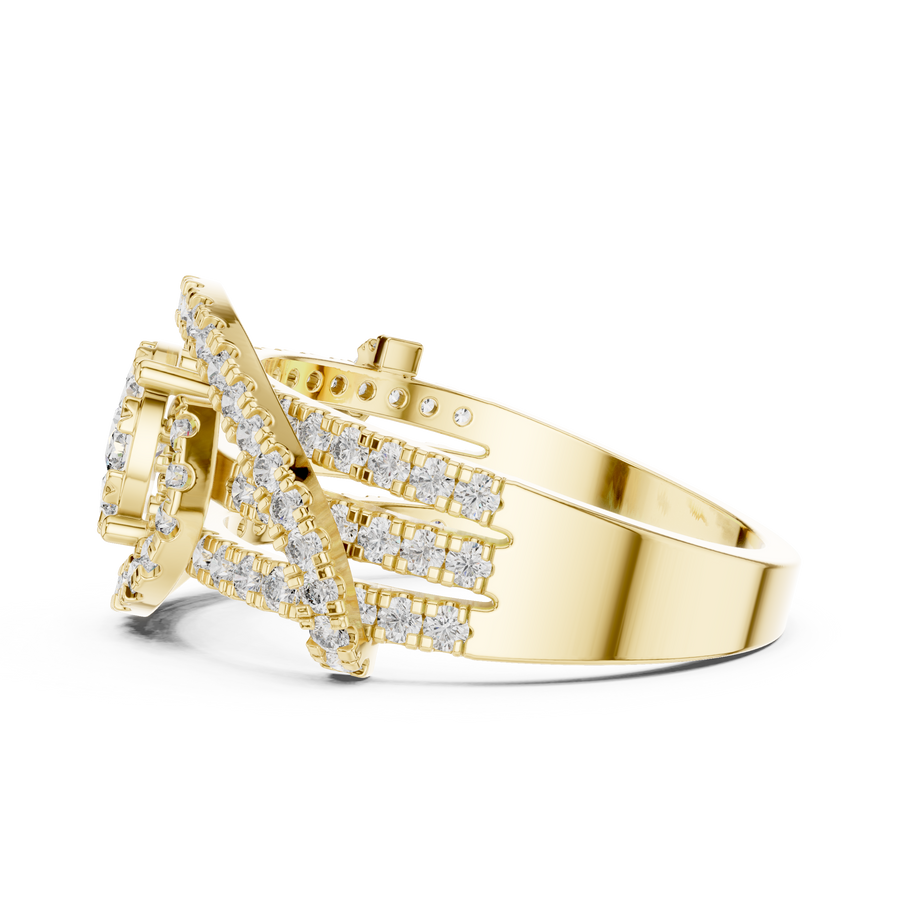Varellienne Triple-Stone Pavé  Diamond Ring