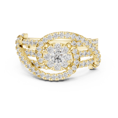 Varellienne Triple-Stone Pavé  Diamond Ring