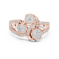 Lysavienne Clustered Three-Stone Pavé Diamond Ring