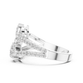 Lysavienne Clustered Three-Stone Pavé Diamond Ring