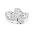 Lysavienne Clustered Three-Stone Pavé Diamond Ring