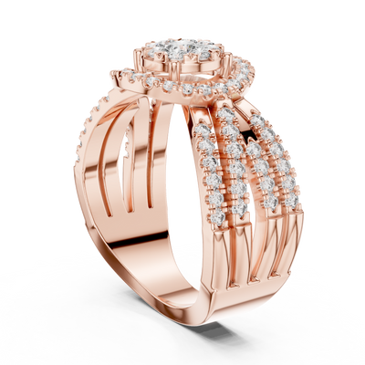 Avelisse Radiant Fan Cluster Diamond Ring