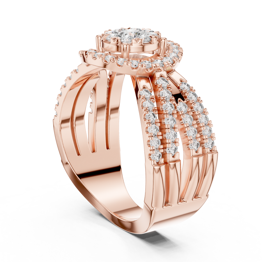 Avelisse Radiant Fan Cluster Diamond Ring