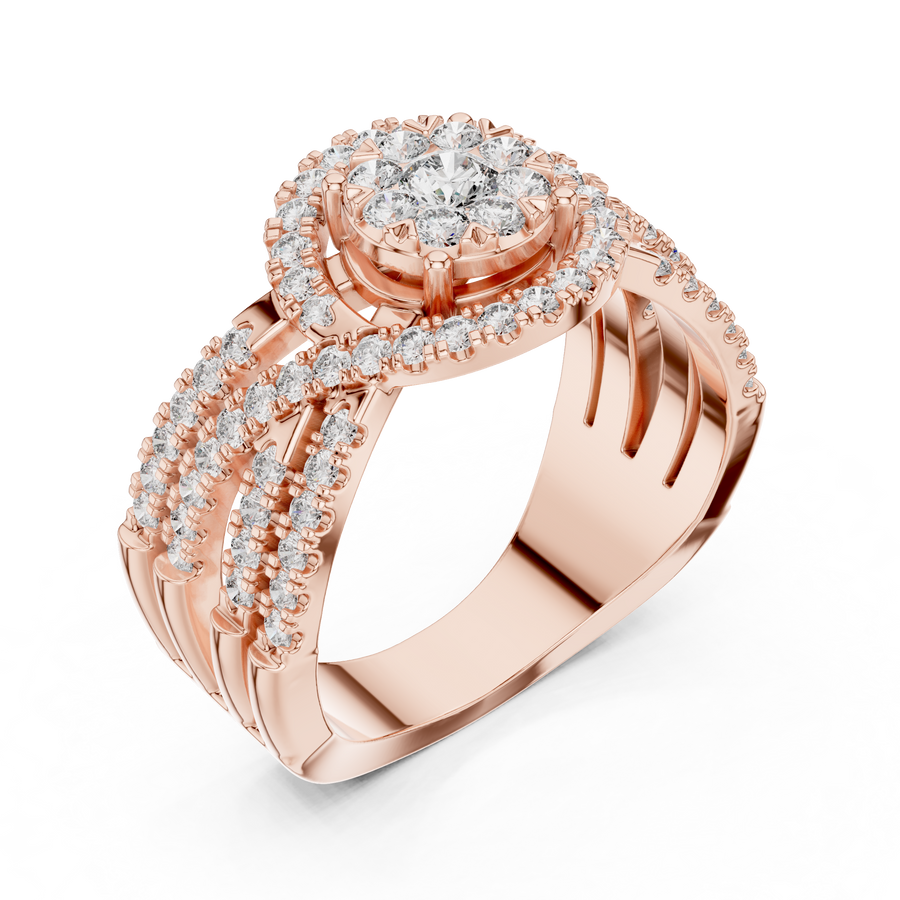 Avelisse Radiant Fan Cluster Diamond Ring
