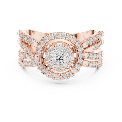 Avelisse Radiant Fan Cluster Diamond Ring