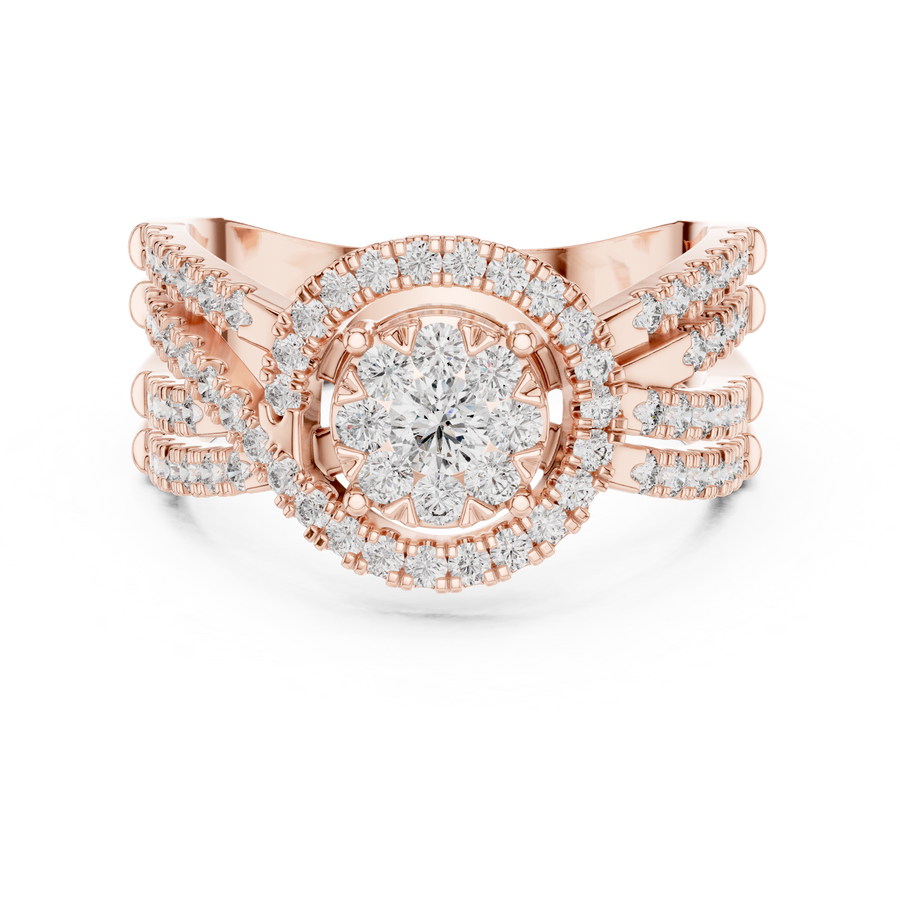 Avelisse Radiant Fan Cluster Diamond Ring