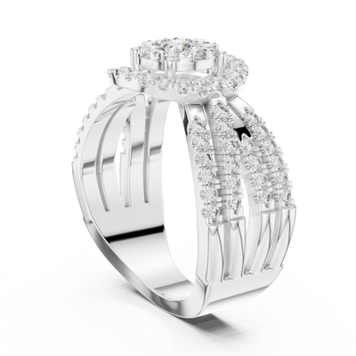 Avelisse Radiant Fan Cluster Diamond Ring